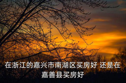 在浙江的嘉興市南湖區(qū)買房好 還是在嘉善縣買房好