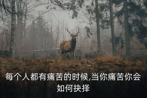 每個人都有痛苦的時候,當你痛苦你會如何抉擇