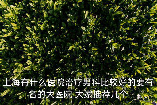 上海有什么醫院治療男科比較好的要有名的大醫院 大家推薦幾個