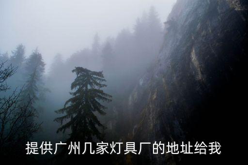 提供廣州幾家燈具廠的地址給我