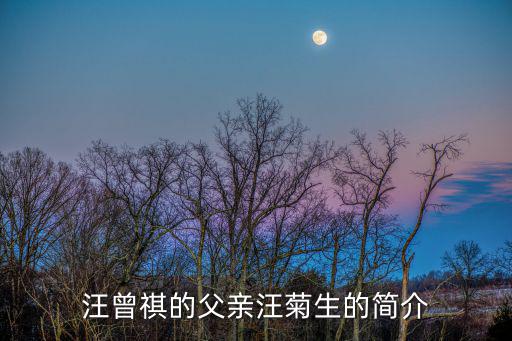 汪曾祺的簡介,汪曾祺父親汪菊生是中國最后一個純粹的文人