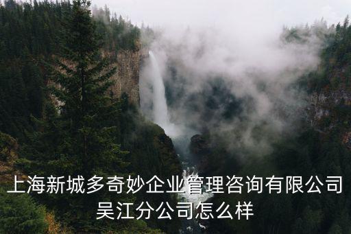 上海市新城多奇妙招聘，上海新城多奇妙企業管理咨詢有限公司吳江分公司怎么樣