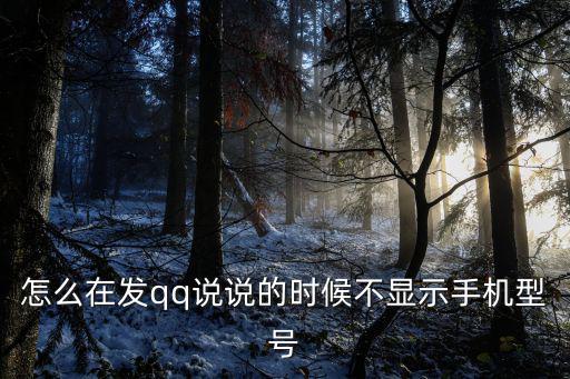 怎么在發qq說說的時候不顯示手機型號