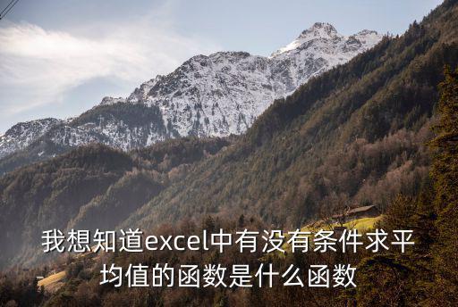 我想知道excel中有沒有條件求平均值的函數(shù)是什么函數(shù)