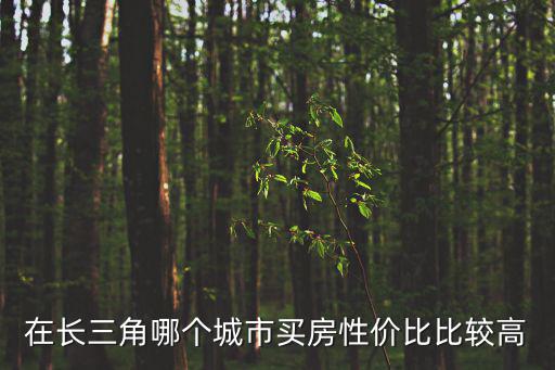 在長三角哪個城市買房性價比比較高