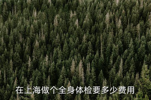 在上海做個(gè)全身體檢要多少費(fèi)用