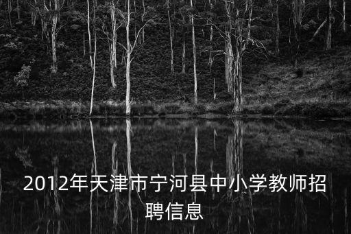 2012年天津市寧河縣中小學(xué)教師招聘信息