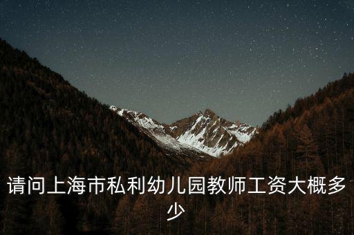 請問上海市私利幼兒園教師工資大概多少