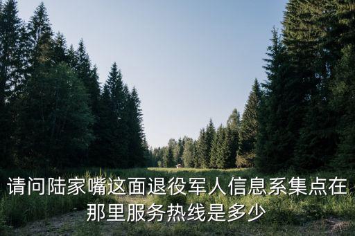請問陸家嘴這面退役軍人信息系集點在那里服務熱線是多少