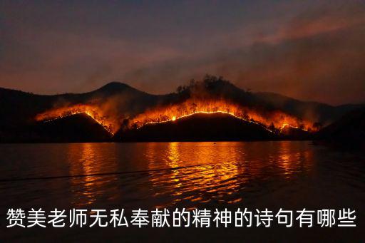 贊美老師無私奉獻的精神的詩句有哪些