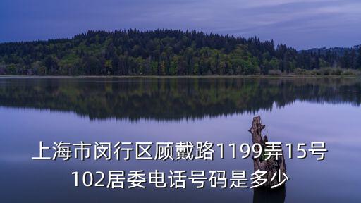 上海市閔行區顧戴路1199弄15號102居委電話號碼是多少