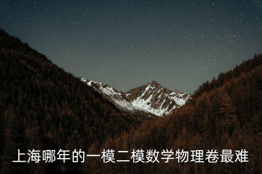 上海哪年的一模二模數學物理卷最難