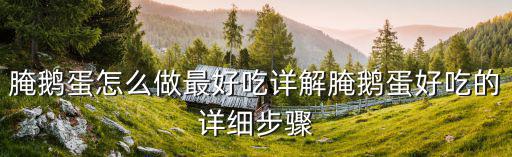 鵝蛋怎么腌制好吃,腌鵝蛋怎么做最好吃?