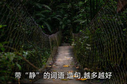 帶“靜”的詞語 造句,越多越好