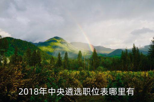2018年中央遴選職位表哪里有