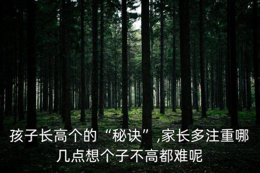 孩子長高個的“秘訣”,家長多注重哪幾點想個子不高都難呢