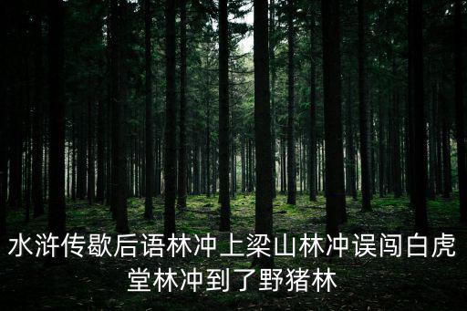 水滸傳歇后語林沖上梁山林沖誤闖白虎堂林沖到了野豬林