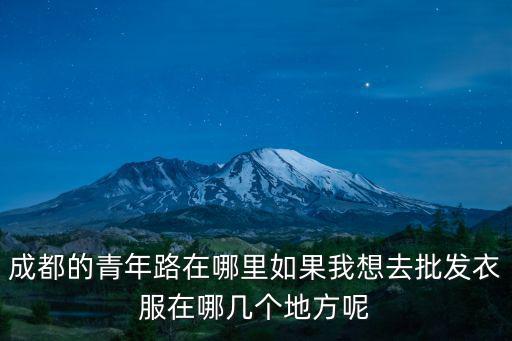 成都的青年路在哪里如果我想去批發(fā)衣服在哪幾個地方呢