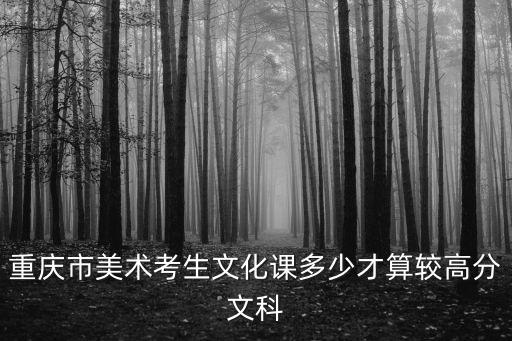 重慶市美術(shù)考生文化課多少才算較高分文科