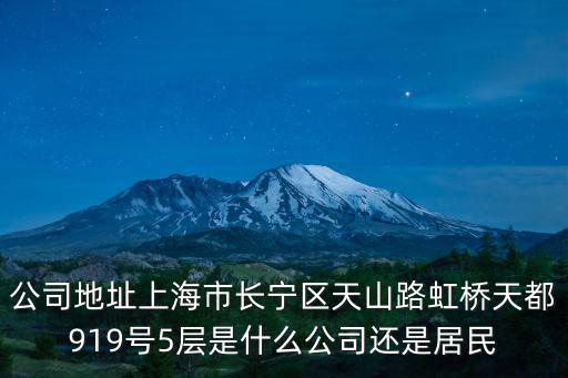 公司地址上海市長寧區(qū)天山路虹橋天都919號5層是什么公司還是居民