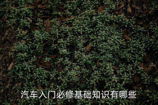 汽車入門必修基礎(chǔ)知識有哪些