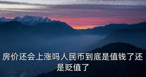 未來房價和人民幣哪個值錢，未來房價到底是越來越貴還是越便宜