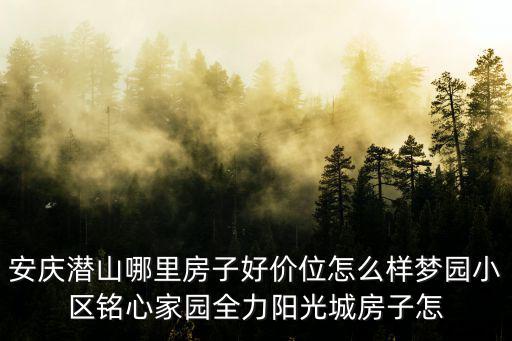 安慶潛山哪里房子好價位怎么樣夢園小區(qū)銘心家園全力陽光城房子怎