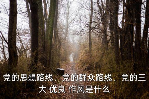 黨的思想路線、黨的群眾路線、黨的三大 優良 作風是什么