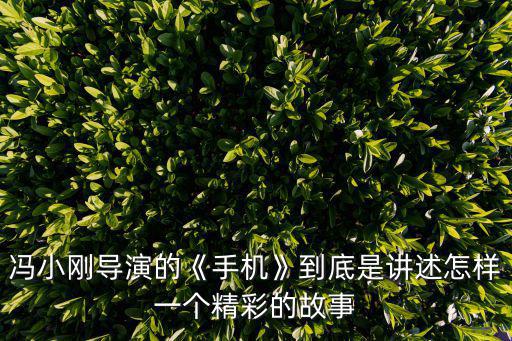 馮小剛導演的《手機》到底是講述怎樣一個精彩的故事