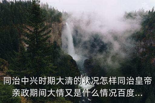 同治中興時期大清的狀況怎樣同治皇帝親政期間大情又是什么情況百度...