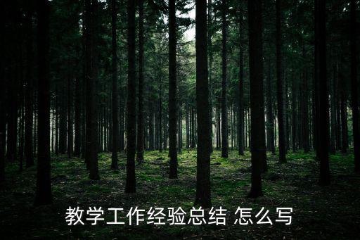 教學工作經驗總結 怎么寫