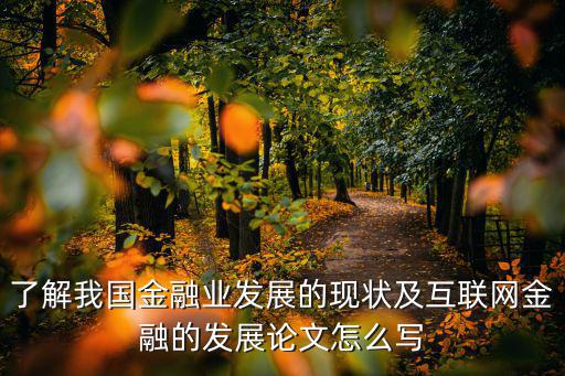 了解我國金融業(yè)發(fā)展的現(xiàn)狀及互聯(lián)網(wǎng)金融的發(fā)展論文怎么寫