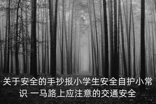 安全的手抄報，關于安全的手抄報小學生安全自護小常識 一馬路上應注意的交通安全