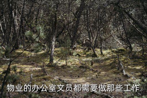 物業的辦公室文員都需要做那些工作