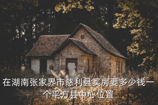 在湖南張家界市慈利縣買房要多少錢一個平方縣中心位置