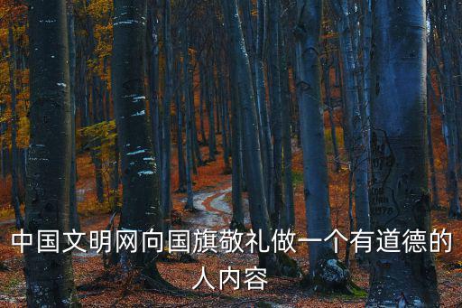 中國文明網(wǎng)向國旗敬禮做一個有道德的人內(nèi)容