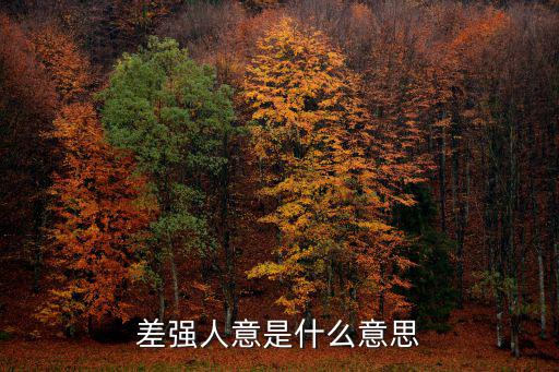 差強人意是什么意思,強差人意是什么意思