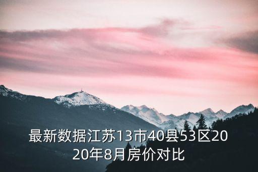 最新數(shù)據(jù)江蘇13市40縣53區(qū)2020年8月房?jī)r(jià)對(duì)比