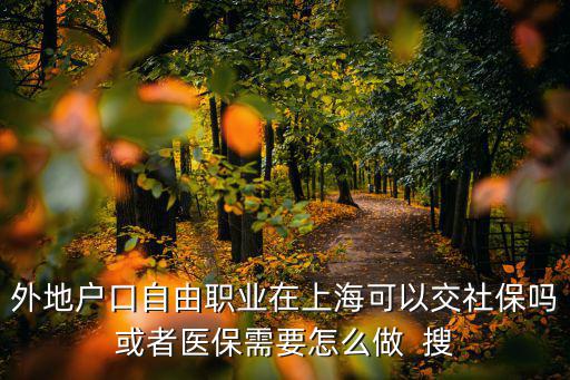 外地戶(hù)口自由職業(yè)在上?？梢越簧绫峄蛘哚t(yī)保需要怎么做  搜