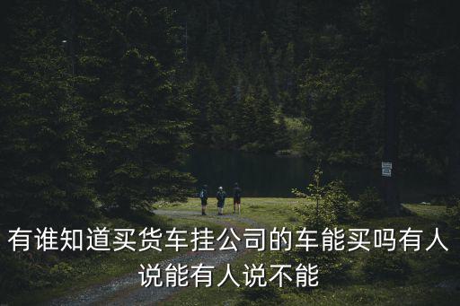 有誰知道買貨車掛公司的車能買嗎有人說能有人說不能