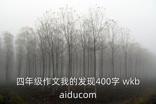 四年級作文我的發現400字 wkbaiducom