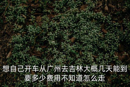 想自己開車從廣州去吉林大概幾天能到要多少費(fèi)用不知道怎么走
