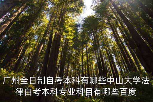 廣州全日制自考本科有哪些中山大學法律自考本科專業科目有哪些百度