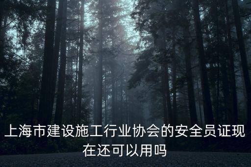 上海市建設施工行業協會的安全員證現在還可以用嗎