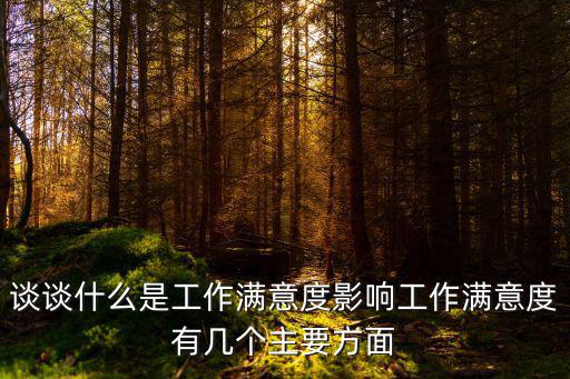 談談什么是工作滿意度影響工作滿意度有幾個主要方面