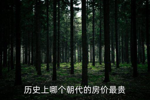 歷史上哪個朝代的房價最貴