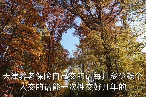 天津養老保險自己交的話每月多少錢個人交的話能一次性交好幾年的
