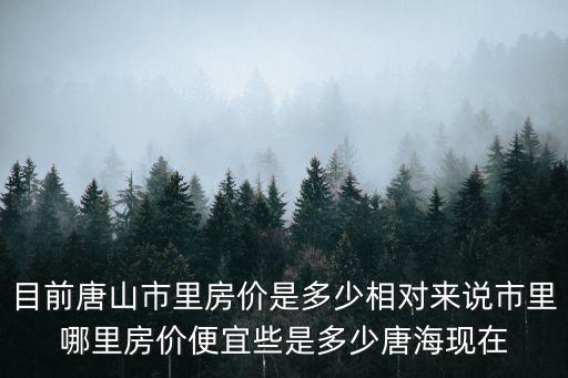 唐山市哪個縣房價便宜點，目前唐山市里房價是多少相對來說市里哪里房價便宜些是多少唐海現在