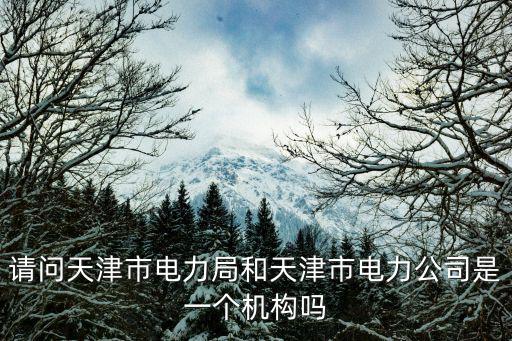 請問天津市電力局和天津市電力公司是一個機(jī)構(gòu)嗎