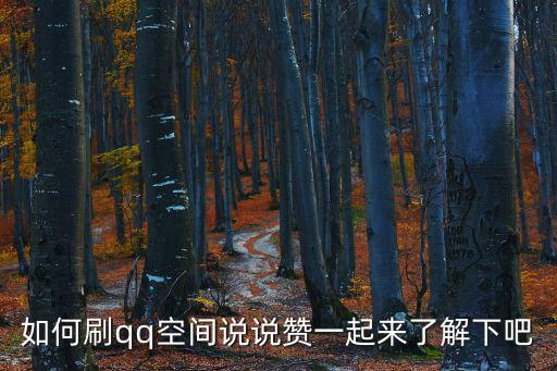 如何刷qq空間說說贊一起來了解下吧